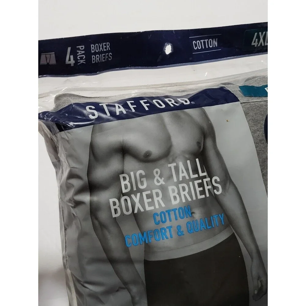 Stafford 4-Pack Men's Big & Tall Cotton Boxer Briefs